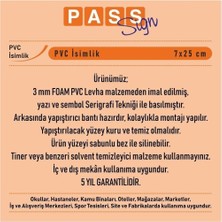 Pass Pano Pvc Kapı Isimlikleri Personel Harici Girilmez 7X25 Cm.