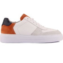 Saillaker’s Sail Lakers - Beyaz, Lacivert Deri, Turuncu Süet Erkek Sneaker