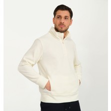 Nors Vanir Basic Yarım Fermuarlı Polar Sweatshirt Ekru