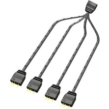 Coolmoon 5V 3pin Argb 4 Port Splitter Çoklayıcı Kablo - 5V 3pin Uzatma Kablosu ( 1 Dişi To 4 Erkek )