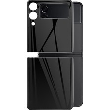 Case 4U Samsung Galaxy Z Flip 4 A+ Kalite 3D Side Glass Ön Ve Arka Cam Ekran Koruyucu Siyah