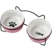 Somodz Yükseltilmiş Cat Bowl Kitten Su Kasesi Stand Pet Yiyecek Kasesi Küçük Köpekler Siyah (Yurt Dışından)