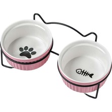 Somodz Yükseltilmiş Cat Bowl Kitten Su Kasesi Stand Pet Yiyecek Kasesi Küçük Köpekler Siyah (Yurt Dışından)