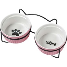 Somodz Yükseltilmiş Cat Bowl Kitten Su Kasesi Stand Pet Yiyecek Kasesi Küçük Köpekler Siyah (Yurt Dışından)