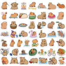 Dogula 50PCS Çocuklar Için Karikatür Çıkartmaları Karikatür Capybara Sticker Çıkartmaları Kupa Çıkartmaları Komik Sevimli Hayvan Çıkartmaları Telefon Buzdolabı Poster Duvar Araba (Yurt Dışından)