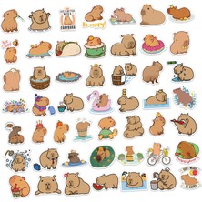 Dogula 50PCS Çocuklar Için Karikatür Çıkartmaları Karikatür Capybara Sticker Çıkartmaları Kupa Çıkartmaları Komik Sevimli Hayvan Çıkartmaları Telefon Buzdolabı Poster Duvar Araba (Yurt Dışından)