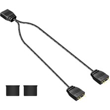 Coolmoon 5V 3pin Argb 2 Port Splitter Çoklayıcı Kablo - 5V 3pin Uzatma Kablosu ( 1 Dişi To 2 Erkek )