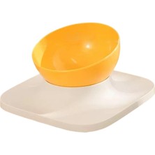 Dogula Cat Bowl Pet Bowl 15 ° Eğimli Yükseltilmiş Besleme Istasyonu Su Içme Kasesi Sarı 1 Kase (Yurt Dışından)