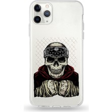 Printify Apple iPhone 11 Pro Uyumlu Kapak Skeleton Fighter Tasarımlı Şeffaf Silikon Kılıf
