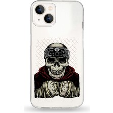 Printify Apple iPhone 13 Mini Uyumlu Kapak Skeleton Fighter Tasarımlı Şeffaf Silikon Kılıf