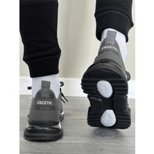 Erkek Spor, Jel Taban, Nefes Alabilen Anorak Gövde, Koyu Gri Sneaker, Spor Ayakkabı