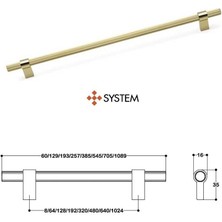 System 320MM Gl Gold Altın Renk Kulp SY8990 0320 Gl-Gl