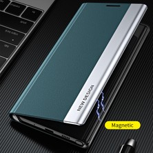 Cool-M Folio Flip Manyetik Emilim Anti-Çizgiye Dökme Şok Geçirmez Pu Deri Stand Samsung Galaxy A73 5g Için (Yurt Dışından)