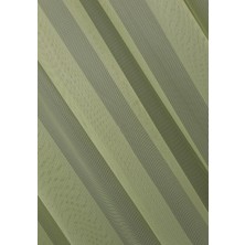 Evdepo Home Taç Fıstık Yeşil Düz Renk, 1/2 Seyrek Pile Tül Perde Tek Kanat - 100 x 260 cm