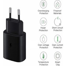 Emporıumood Samsung Galaxy S20 Uyumlu Android Type-C Ultra Hızlı Şarj Cihazı / Şarj Aleti 22.5W 3.0 Amper (Şarj Başlığı Adaptör)