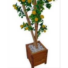 Botanik Bahçesi Yapay Limon Ağacı Limon Çiçeği 1.35 Metre Boyunda Bambu Gövdeli  Limon