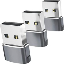 Dogula 3pcs Tip-C 3.1-Usb 2.0 Adaptör Fiş Konektörü Dizüstü Bilgisayar Telefonları Dizüstü Bilgisayarı Gri (Yurt Dışından)