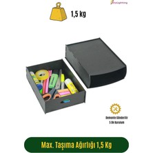 Starlightning Gizli Çekmece Organizer Masa Altı Saklama Kabı Büyük Boy Dikey Demonte Mdf Siyah Renk