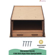 Starlightning Gizli Çekmece Organizer Masa Altı Saklama Kabı Küçük Boy Dikey Demonte Mdf