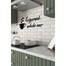 Ensa Design Içiyorsak Sebebi Var Ahşap Duvar Yazısı-Ahşap Duvar Dekoru-Ahşap TABLO-70X30CM