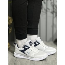 Erkek Spor Hafif Anorak Beyaz Lacivert Yazlık Sneaker