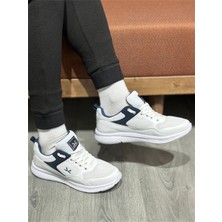 Erkek Spor Hafif Anorak Beyaz Lacivert Yazlık Sneaker