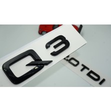 Dk Audi Q3 2.0 Tdi Parlak Siyah Abs 3m 3D Bagaj Yazı Logo Orjinal Ürün