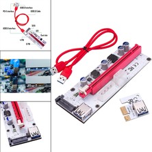 Lovıver Pcı-E Yükseltici Kartı 4pin 6pin 15PIN Sata Usb3.0 60CM VER008S Kırmızı Beyaz Madencilik Adaptörü (Yurt Dışından)