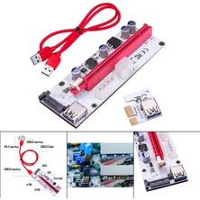 Lovıver Pcı-E Yükseltici Kartı 4pin 6pin 15PIN Sata Usb3.0 60CM VER008S Kırmızı Beyaz Madencilik Adaptörü (Yurt Dışından)
