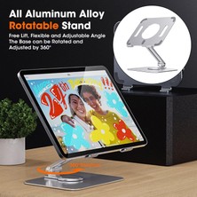 Lovıver Tablet Stand 360 ° Dönen Ipad Işi Için Ayarlanabilir Içi Içi Boş Tasarım Yükseltici Gümüş (Yurt Dışından)