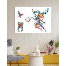 Morfil Sanat Atölyesi Diş Doktorlarına Hastanelere Özel Suluboya Efektli Diş Perisi Kanvas Tablo (8 Farklı Ölçü)