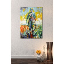Morfil Sanat Atölyesi Suluboya Efektli Mustafa Kemal Atatürk Kanvas Tablo (5 Farklı Ölçü )