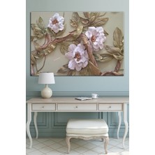 Morfil Sanat Atölyesi Çiçekler Üç Boyut Görünümlü Dekoratif Kanvas Tablo (8 Farklı Ölçü)