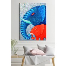 Morfil Sanat Atölyesi Fil Ve Yavrusu Muhteşem  de Dekoratif Kanvas Tablo