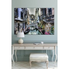 Morfil Sanat Atölyesi Venedik Su Kanalı Şehir Manzara Dekoratif Kanvas Tablo