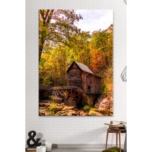 Morfil Sanat Atölyesi Değirmen Ve Orman Dekoratif Kanvas Tablo