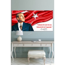Morfil Sanat Atölyesi Atatürk Makam Panosu Tablosu Kanvas Tablo Resmi Kurumlar Okullar
