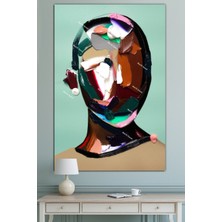 Morfil Sanat Atölyesi Yüzler Fırça Darbeli Görünümlü Soyut Modern Sanat Kanvas Tablo