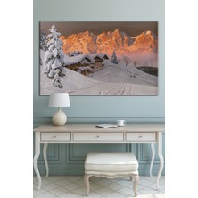 Morfil Sanat Atölyesi Yeni Yıl New Year Yılbaşı Yağlıboya Efektli Doğa Manzara Dekoratif Kanvas Tablo (8 Farklı Ölçü)