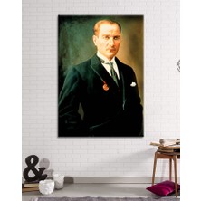 Morfil Sanat Atölyesi Mustafa Kemal Atatürk Portre Kanvas Tablo  (8 Farklı Ölçü)