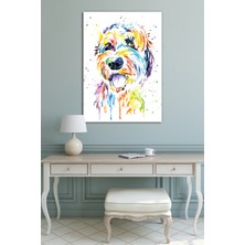 Morfil Sanat Atölyesi Petshoplara Veterinerlere Özel Suluboya Efektli Köpek Kanvas Tablo Sevimli Patiler ( 8 Farklı Ölçü )