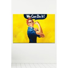Morfil Sanat Atölyesi Pop Art Tablo Güçlü Kadın Tablosu War Worker Kanvas Tablo