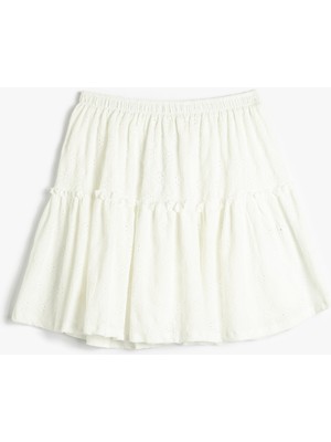 Koton Katlı Mini Etek Beli Lastikli