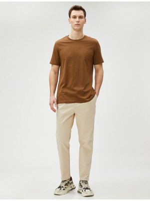 Koton Chino Pantolon Beli Lastikli Cep Detaylı