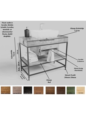 Ntconcept Lia Masif Ahşap Lavabo Dolabı HILTON(70CM)