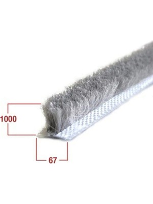 As-El Aş 67X1000 Kıl Fitil Sürme Alüminyum Doğrama Cam Balkon 10 Metre (Taban 6,7mm Kıl Uzunluk 10MM)