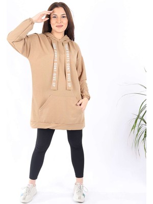 Azbey Kapşonlu Tunik Camel