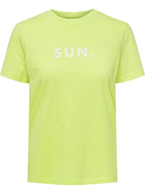 Only Bayan Yazı Baskılı Slim Fit Tişört 15291484