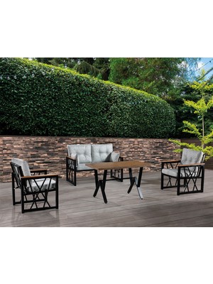 Mobilya Bazarı Açelya Bahçe Mobilyası (Salon, Balkon, Cafe Ofis) 2+1+1 +Masa