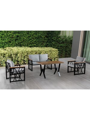 Mobilya Bazarı Açelya Bahçe Mobilyası (Salon, Balkon, Cafe Ofis) 2+1+1 +Masa